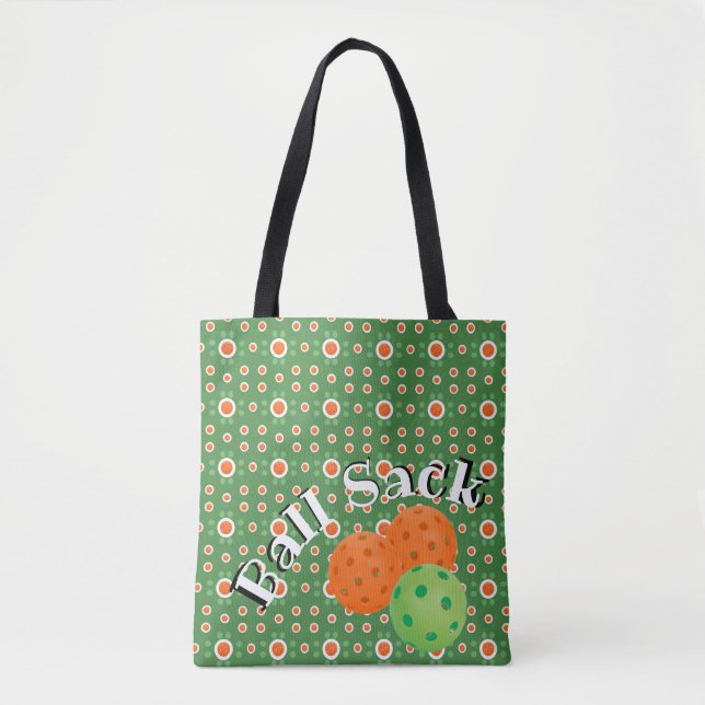 Tote Bag Sacoche à balles pour boules - Vert et Orange (Devant)