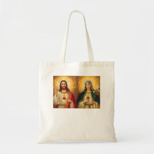 Tote Bag Sacré Coeur et Immaculé Coeur Image Jésus et