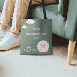 Tote Bag Sage drôle de fils durable mouton aiguille tricot