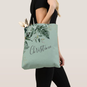 Tote Bag Sage Green Feuillage de verdure domestique de cade