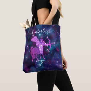 Tote Bag Sagittarius signe zodiaque Nom du monogramme cosmi
