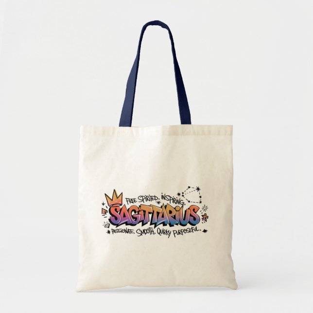 Tote Bag Sagittarius Zodiac Graffiti (Devant)
