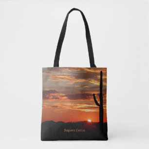Tote Bag Saguaro Cactus, coucher du soleil