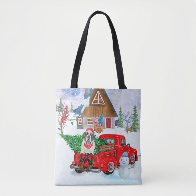 Tote Bag Saint Bernard Chien dans la livraison de Noël Cami (Devant)