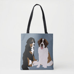 Tote Bag Saint Bernard et Bernese Mountain Dog