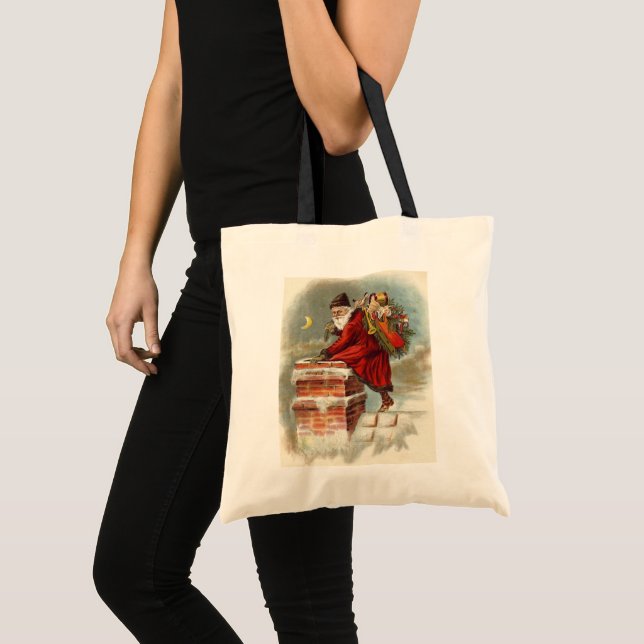 Tote Bag Saint Nicolas victorien de Noël sur le toit (Devant (produit))