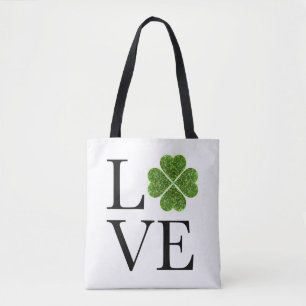 Tote Bag Saint Patrick   Amour   shamrock de parties scinti
