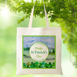Tote Bag Saint Patrick's Day Irish Landscape Nom de famille