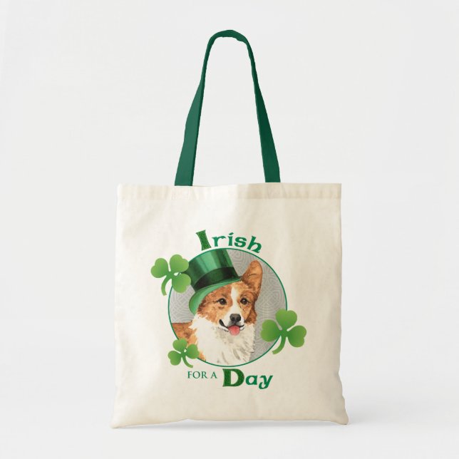 Tote Bag Saint Patrick's Day Pembroke Welsh Corgi (Devant)