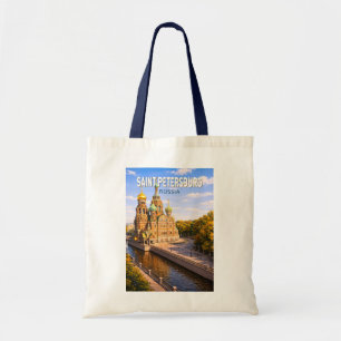 Tote Bag Saint-Pétersbourg Russie Illustration Voyage Art
