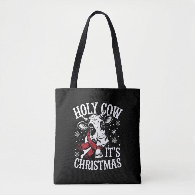 Tote Bag Saint Vache C'est Noël Funny Cow Lover Farm (Devant)