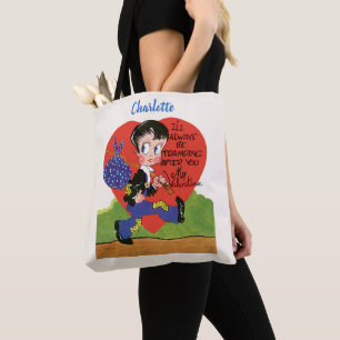 Tote Bag Saint Valentin, Hobo Coeur de garçon Vintage
