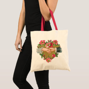 Tote Bag Saint-Valentin victorien vintage, Mains avec des f