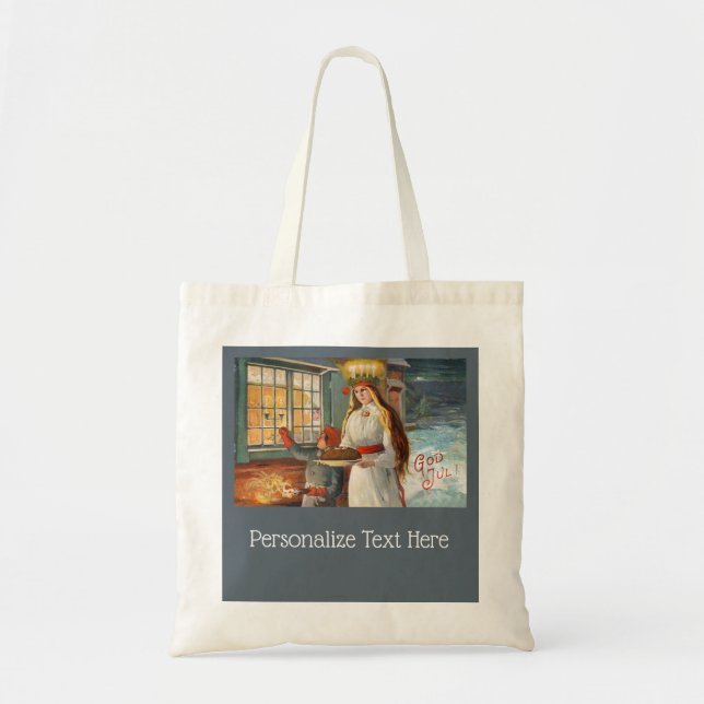 Tote Bag Sainte-Lucie et l'enfant livrent du pain safran (Devant)