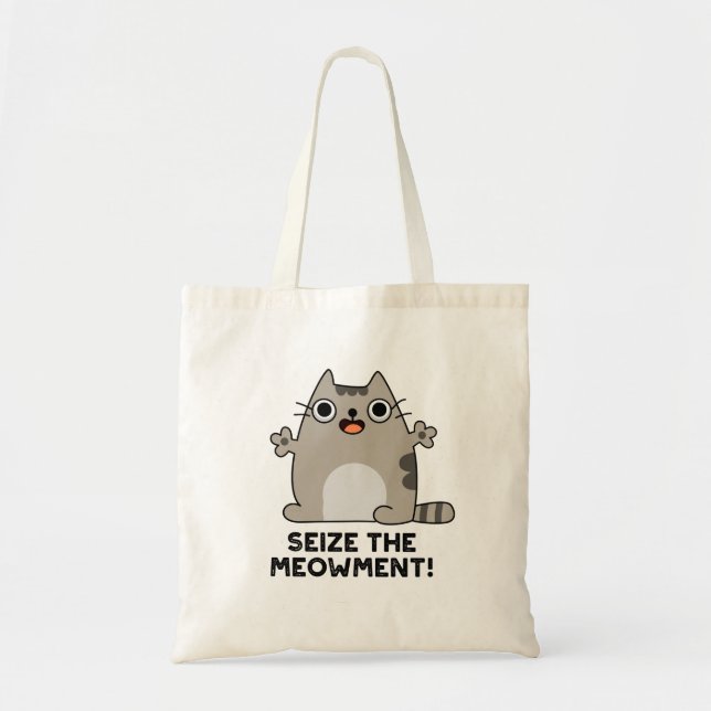 Tote Bag Saisir Le Mot De Chat Positif De L'Approvisionneme (Devant)