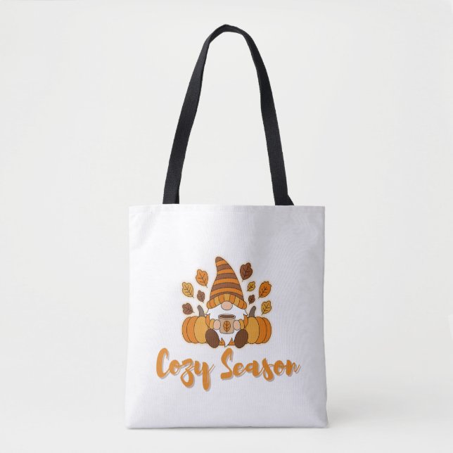Tote Bag Saison cosy | Design esthétique automne pour Lov d (Devant)