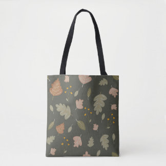 Tote Bag Saison d'automne avec feuilles et plantes 