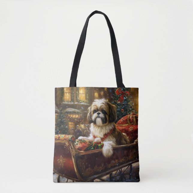 Tote Bag Saison de Noël Shih Tzu (Devant)