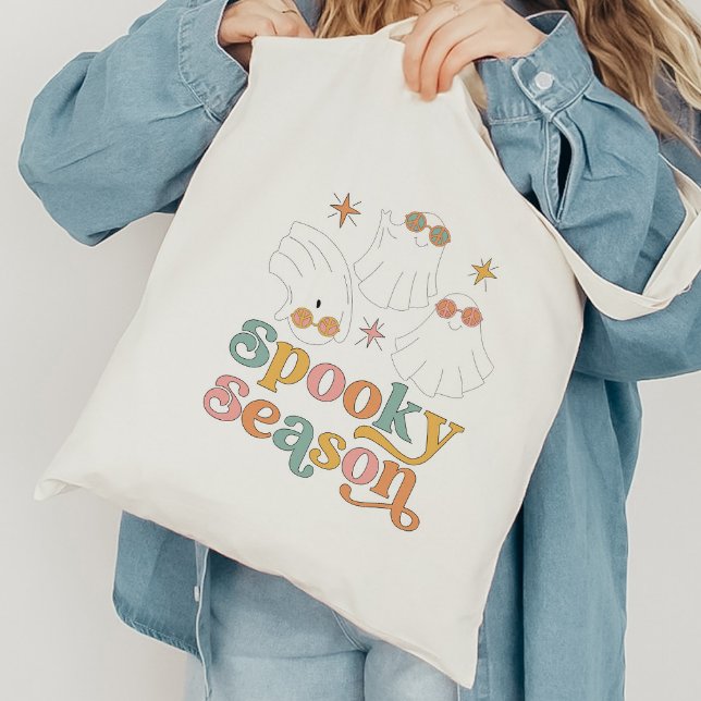 Tote Bag Saison Éffrayante du Fantôme de Cute Retro Hallowe (Créateur téléchargé)