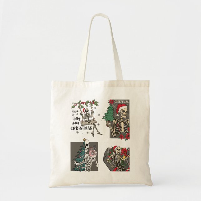 Tote Bag Saison éffrayante rencontre Noël (Devant)