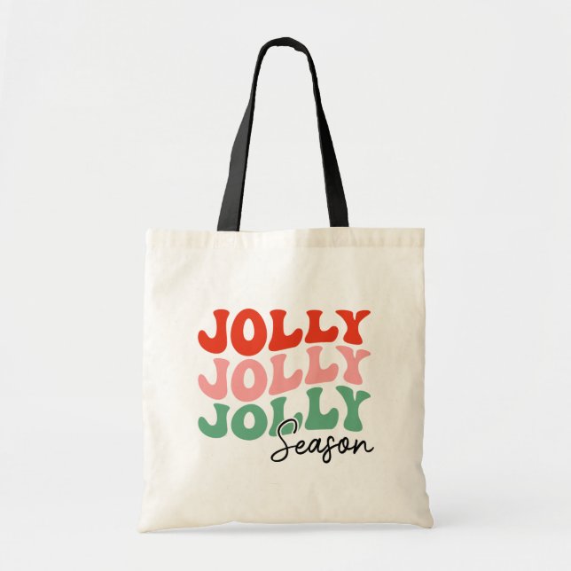 Tote Bag Saison Jolly Jolly Saison Retro Typographie de vac (Devant)