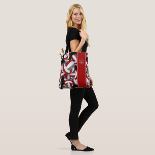 Tote Bag saison rouge gris volley-ball équipe couleurs cade