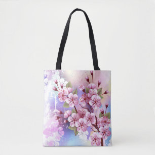 Tote Bag Sakura rose sur la peinture Arrière - plan