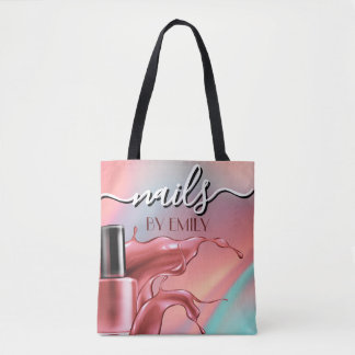 Tote Bag Salon à ongles Polonais Bouteille Splash Pastel