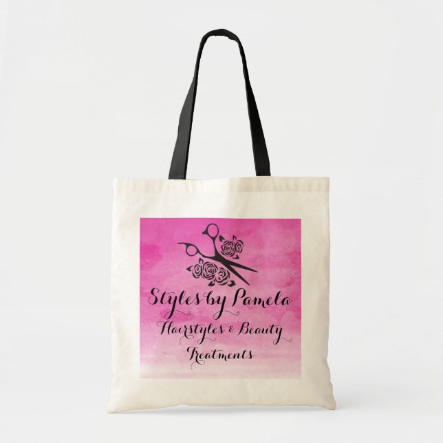 Tote Bag Salon de coutume de roses de rose d'aquarelle de (Devant)
