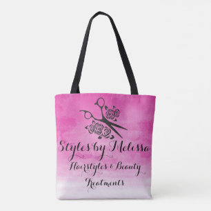 Tote Bag Salon rose de coutume de roses de coiffeur