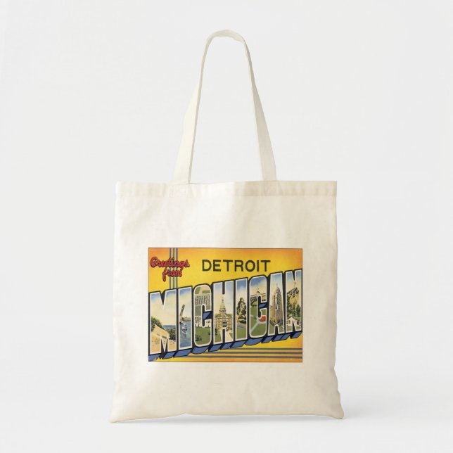 Tote Bag Salutations De Detroit Michigan (Devant)