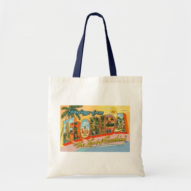 Tote Bag Salutations de Floride vintage (Devant)