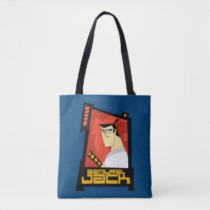 Tote Bag Samurai Jack Souriant Futuristic Frame Graphic