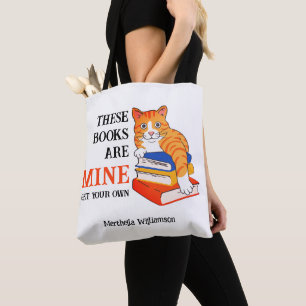 Tote Bag S'AMUSER CES LIVRES SONT À MOI Lecture Chat
