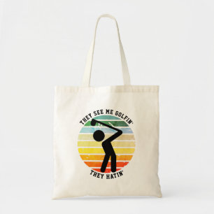 Tote Bag S'AMUSER ILS ME VOIENT GOLFIN' ILS ONT HONTE' Retr