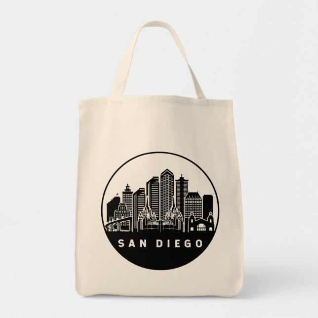 Tote Bag San Diego California Skyline (Devant)