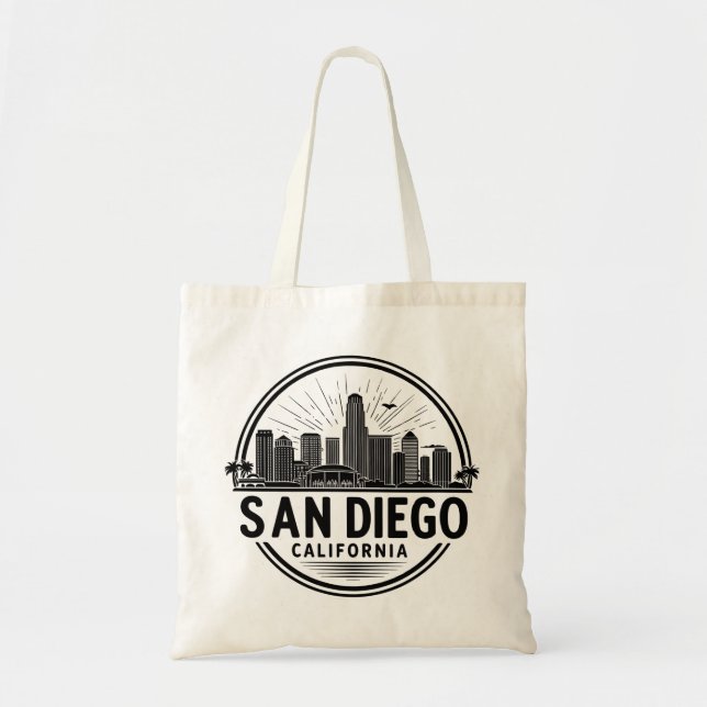 Tote Bag San Diego California Skyline (Devant)
