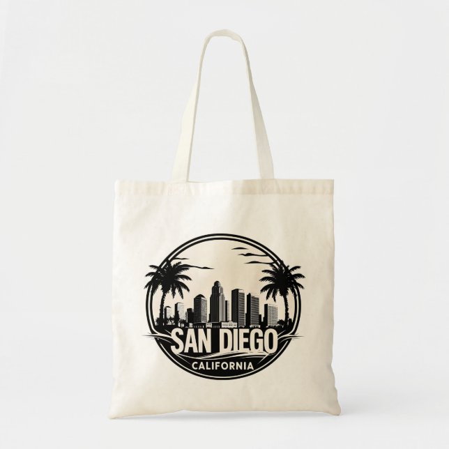 Tote Bag San Diego California Skyline (Devant)