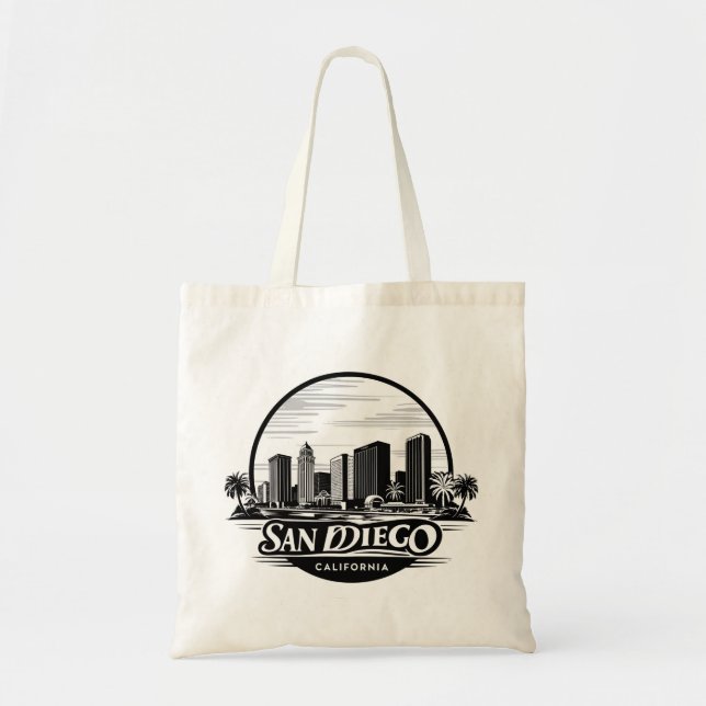 Tote Bag San Diego California Skyline (Devant)