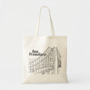 Tote Bag San Fran Golden Gate Bridge California Art Design
