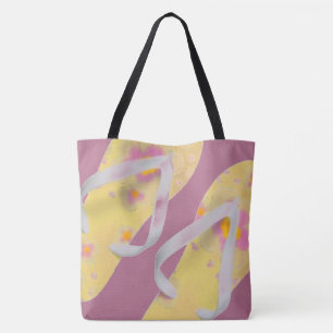 Tote Bag Sandales Flipflop de plage jaune