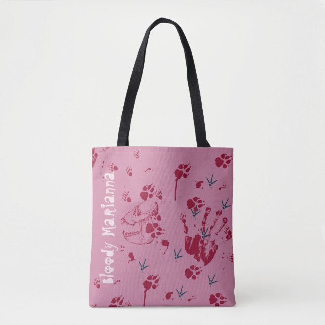 Tote Bag Sanglant Halloween Crâne Déplaisant sang Traces No (Devant)