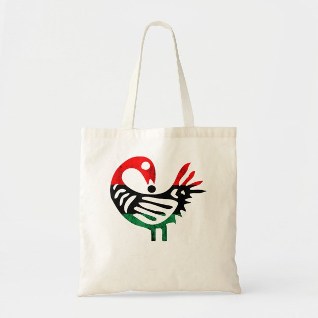 Tote Bag Sankofa African Bird Pan African Flag Pride Junete (Devant)