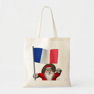 Tote Bag Santa Claus With Ensign Of France