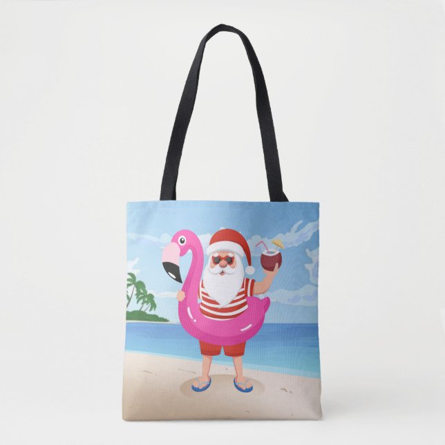 Tote Bag Santa Claus with flamingo (Devant)