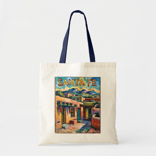 Tote Bag Santa Fe Adobe Homes Van Gogh Starry Night Style (Devant)