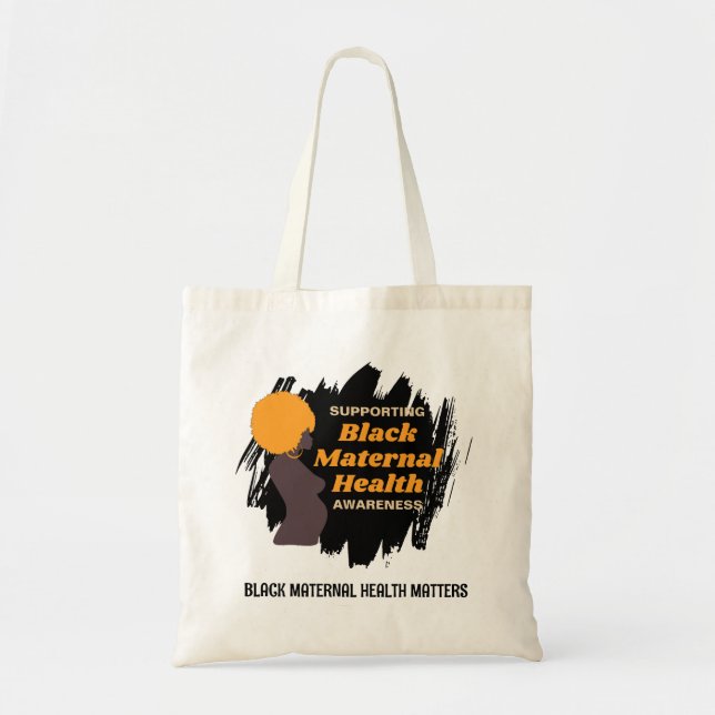 Tote Bag SANTÉ MATERNELLE NOIRE Favoriser la sensibilisatio (Devant)