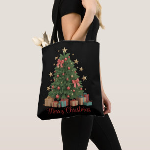 Tote Bag Sapin de Noël Fêtes Hiver Cadeau 