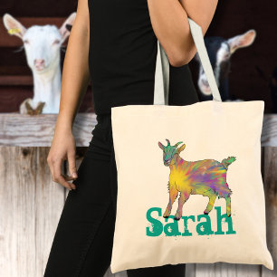Tote Bag Sarah Starburst Chèvre Coloré Mignon Art Animalier