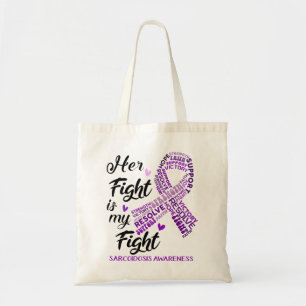 Tote Bag Sarcoïdose Sensibilisation Son combat est mon comb